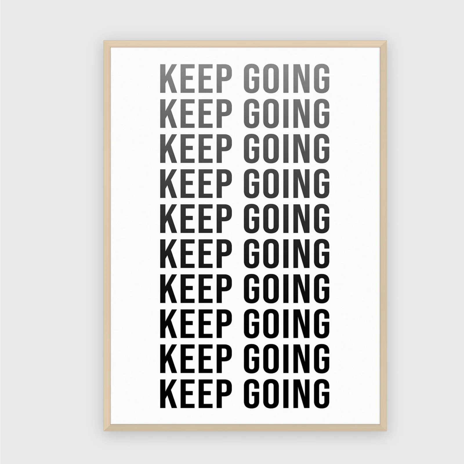 Typography No. 170 – akustikbillede med print, 104×73 cm, lys ramme