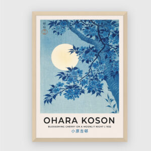 Blossoming cherry on a moonlit night