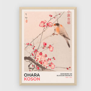 Songbird on blossom branch